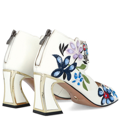 Sandały z kolorowymi kryształkami - SCAVIOLA S-194 BIAŁE