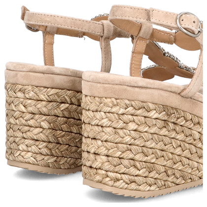 Hiszpańskie sandały na koturnie - ALMA EN PENA V251350 BEŻOWE