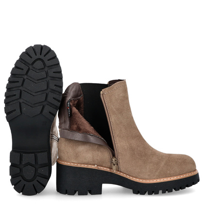 Skórzane sztyblety damskie - FILIPPO DBT4805/24 BEŻOWE