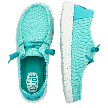Lekkie półbuty damskie - HEY DUDE WENDY STRETCH SOX 41878 TURKUSOWE