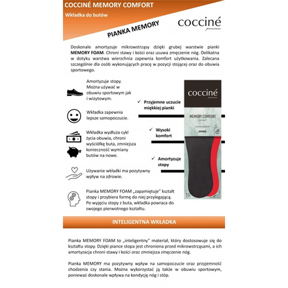 COCCINE MEMORY KOMFORT - komfortowe wkładki do butów
