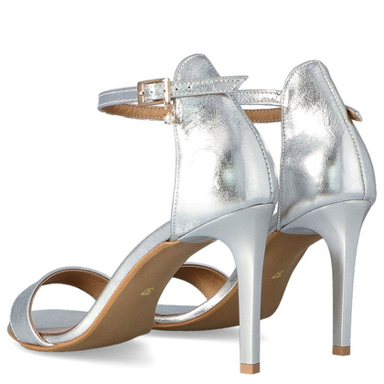 Sandały na szpilce - TYMOTEO LALA SREBRNE
