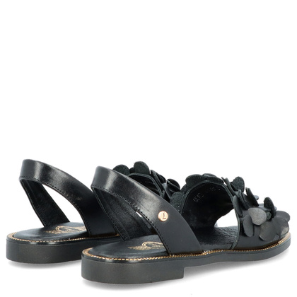 Damskie sandały ze skóry - LEMAR 40425 CZARNE