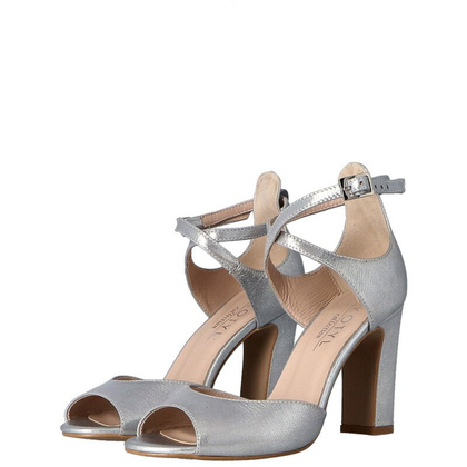 Sandałki na słupku - KOTYL 5915 SREBRNE