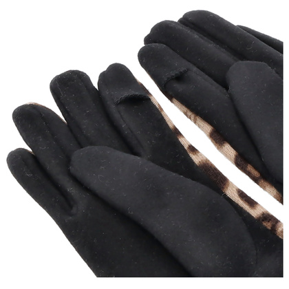 Rękawiczki damskie panterka - TYMOTEO LOVE R06 CZARNE