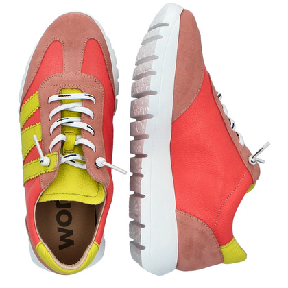 Hiszpańskie sneakersy premium - WONDERS A-2476 KORALOWE