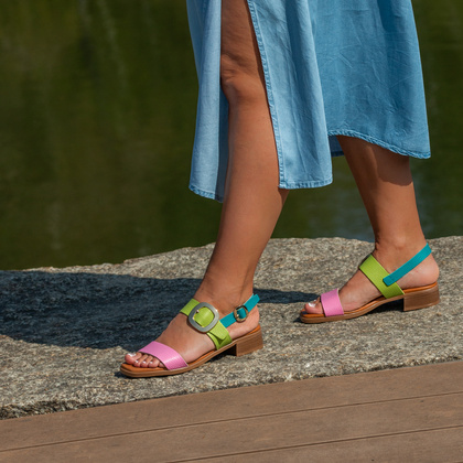 Eleganckie sandały ze skóry - OH! MY SANDALS 5609 KOLOROWE