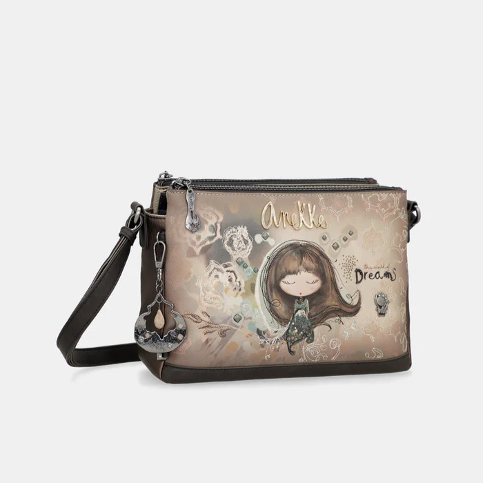 Torebka damska trzykomorowa - ANEKKE REAL 41703-184