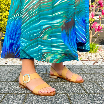 Eleganckie sandały ze skóry - OH! MY SANDALS 5333 BEŻOWE