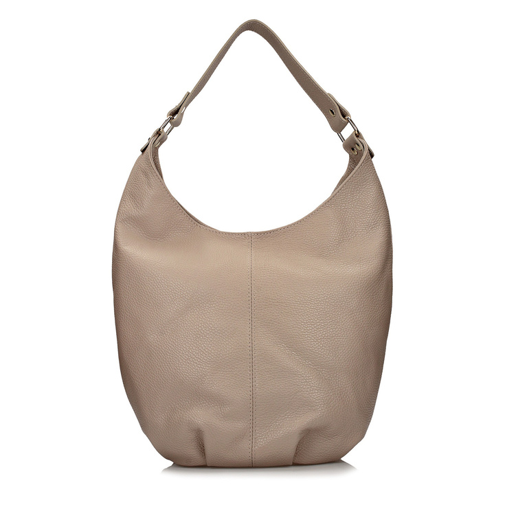 Torebka worek ze skóry - TOSCANIO F118 BEŻOWA