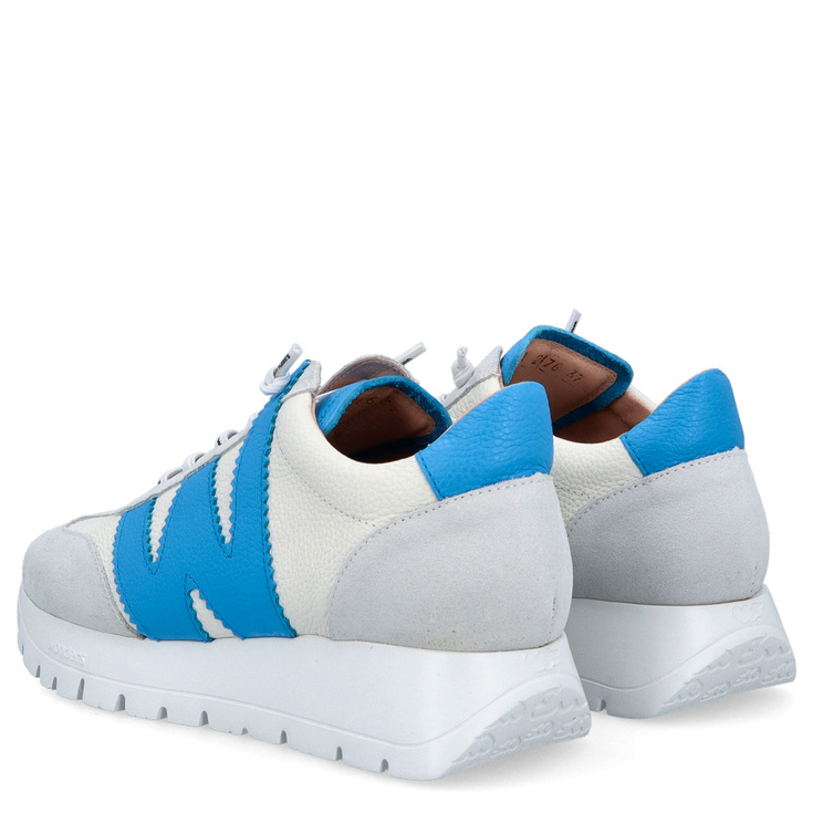 Hiszpańskie sneakersy premium - WONDERS A-2476 SZARO-NIEBIESKIE