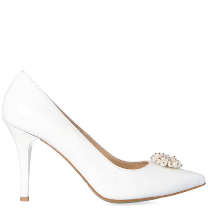 Ślubne szpilki z perełkami - TYMOTEO L2005 BIAŁE