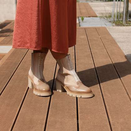 Botki na platformie - HISPANITAS HI254280 BEŻOWE