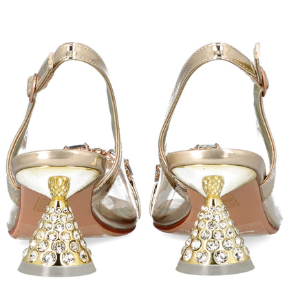 Sandały na ozdobnym obcasie - SCAVIOLA S-144 ZŁOTE