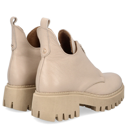 Botki na grubszym spodzie - LEMAR 60451 BEŻOWE