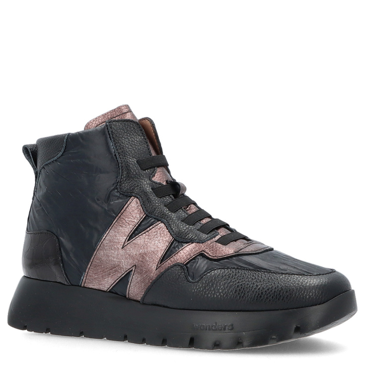 ZESTAW BUTY I TOREBKA - WONDERS A-2493 WB-54025 CZARNY