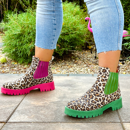 Kolorowe sztyblety - TYMOTEO A1001 PANTERA ZIELONY