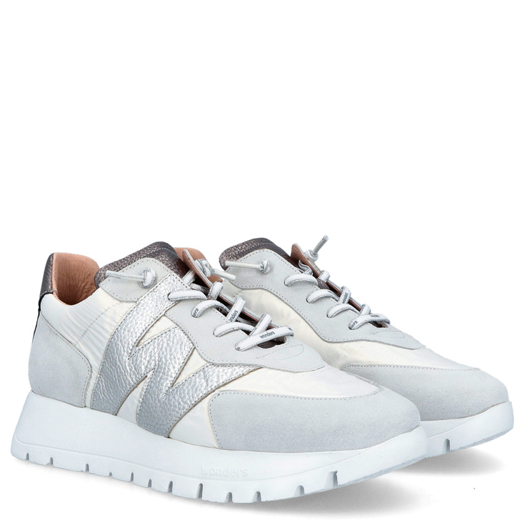 Hiszpańskie sneakersy premium - WONDERS A-2464 SREBRNE