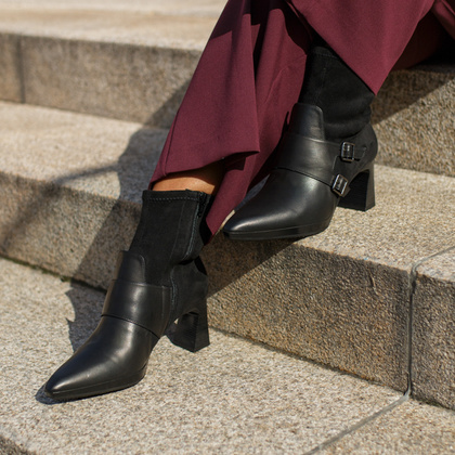 Hiszpańskie botki z klamerkami - HISPANITAS HI254304 CZARNE