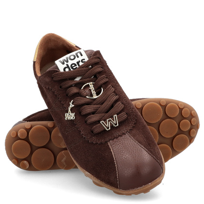 Hiszpańskie sneakersy premium - WONDERS AP-2103 BRĄZOWE