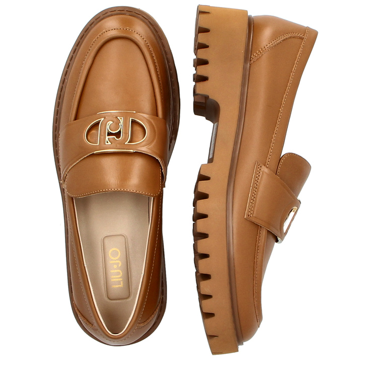 Skórzane półbuty premium - LIU JO CORA 12 BRĄZOWE