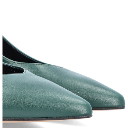 Skórzane czółenka w szpic - KOTYL 5435 ZIELONE