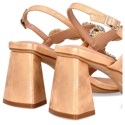 Zdobne sandały na słupku - MENBUR 25121 ŁOSOSIOWE