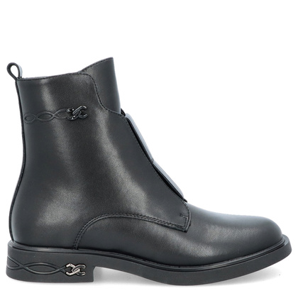 Płaskie botki ze skóry - FILIPPO DBT6527/24 CZARNE