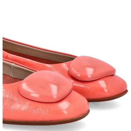 Hiszpańskie baleriny ze skóry lakierowanej - WONDERS A-86120 KORALOWE