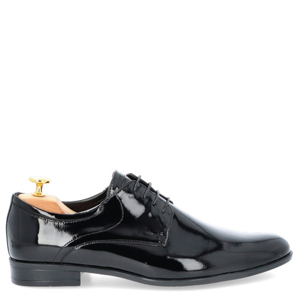 Lakierowane półbuty męskie - TAPI H-6914 CZARNE