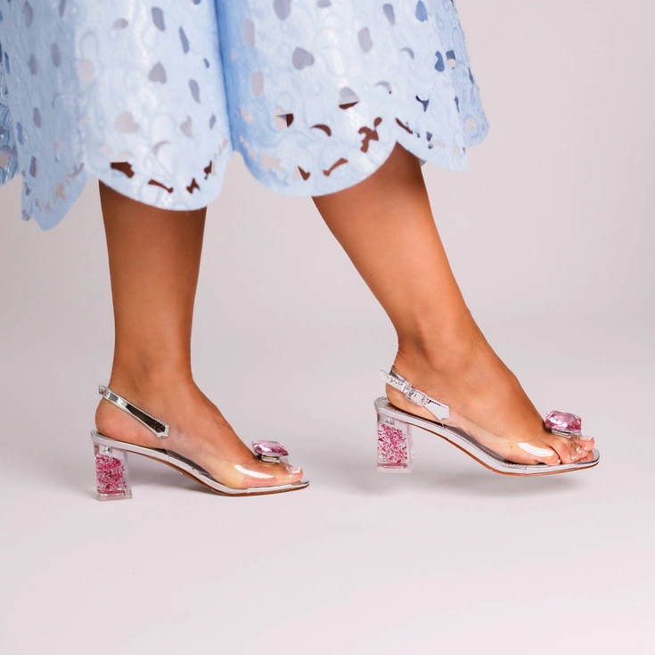 Silikonowe sandały SCAVIOLA S-359 Srebrne – eleganckie buty do tańca na imprezy