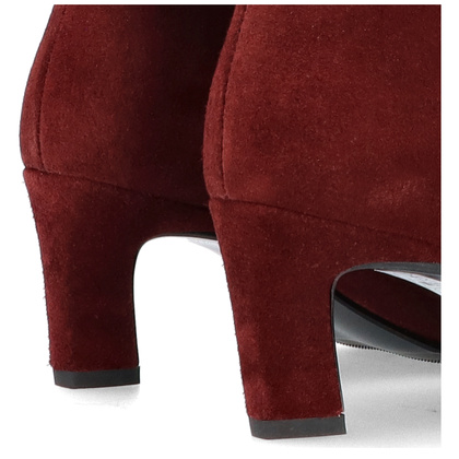 Skórzane botki na obcasie - TYMOTEO G1076 BORDOWE