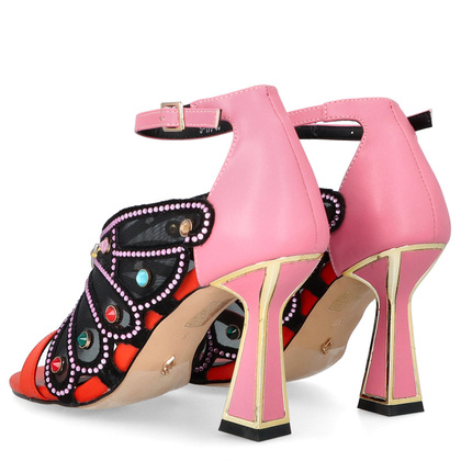 Ekskluzywne sandały słupku - SCAVIOLA S-199 KOLOROWE