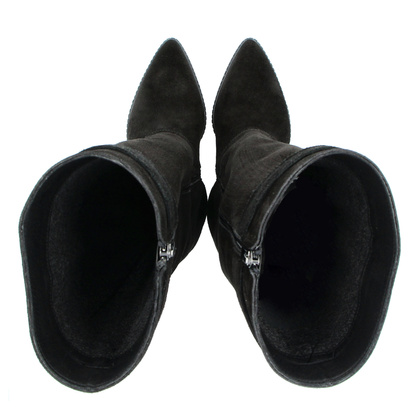 Wysokie kowbojki ze skóry - TYMOTEO G1071 CZARNE