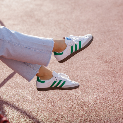 Sneakersy niskie - ADIDAS SAMBA OG BIAŁO-ZIELONE