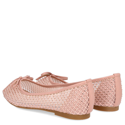 Modne baleriny z siateczki - SCAVIOLA S-430 RÓŻOWE