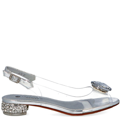 Sandały silikonowe płaskie - SCAVIOLA G-15 SREBRNE