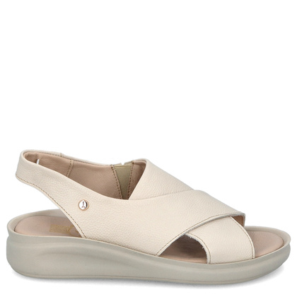 Wygodne skórzane sandały - LEMAR 40392 BEŻOWE