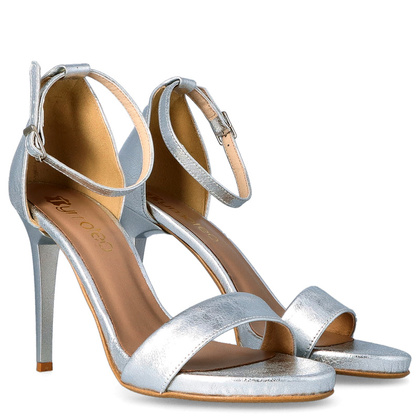 Sandały na szpilce - TYMOTEO LALI SREBRNE