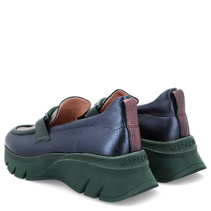 Sportowe mokasyny z ozdobą - HISPANITAS CHI243631 GRANATOWO-ZIELONE