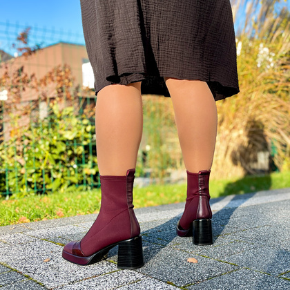 Botki na platformie - HISPANITAS HI243658 BORDOWE