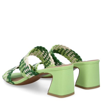 Stylowe klapki na obcasie - CAPRICE 9-27213-42 ZIELONE