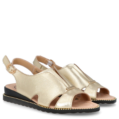 Lekkie sandały ze skóry - FILIPPO DS4470/25 ZŁOTE