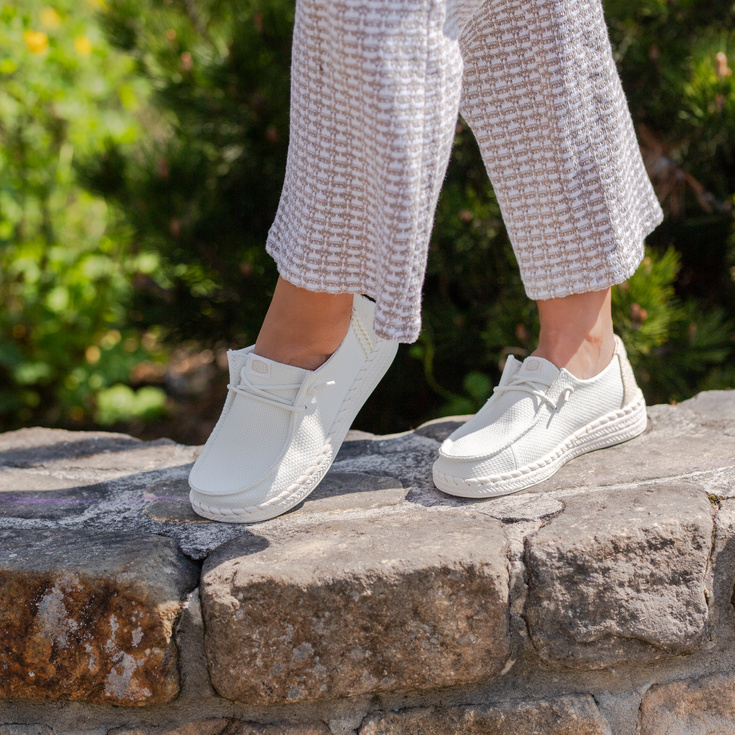 Lekkie pólbuty damskie - HEY DUDE WENDY ESPADRILLE WOVEN 43681 WHITE