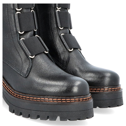 Wysokie workery ze skóry - TYMOTEO 2163/1 CZARNE