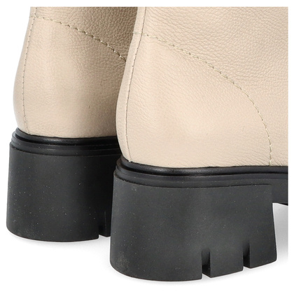 Wygodne botki ze skóry - SIMEN 3264A BEŻOWE