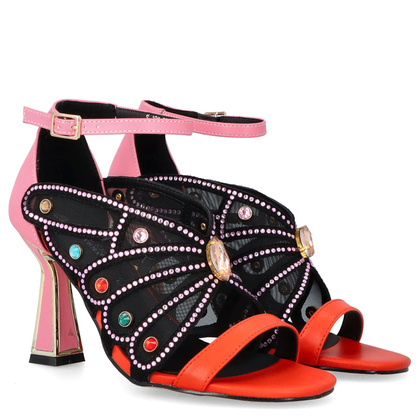 Ekskluzywne sandały słupku - SCAVIOLA S-199 KOLOROWE