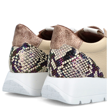 Hiszpańskie sneakersy premium - WONDERS A-2495 BEŻOWE