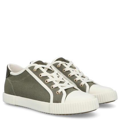 Sznurowane trampki damskie - GEOX D.BLOMIEE B-SHI. TEX D556HB ZIELONE