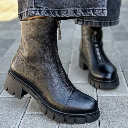 Wygodne botki ze skóry - SIMEN 3264A CZARNY